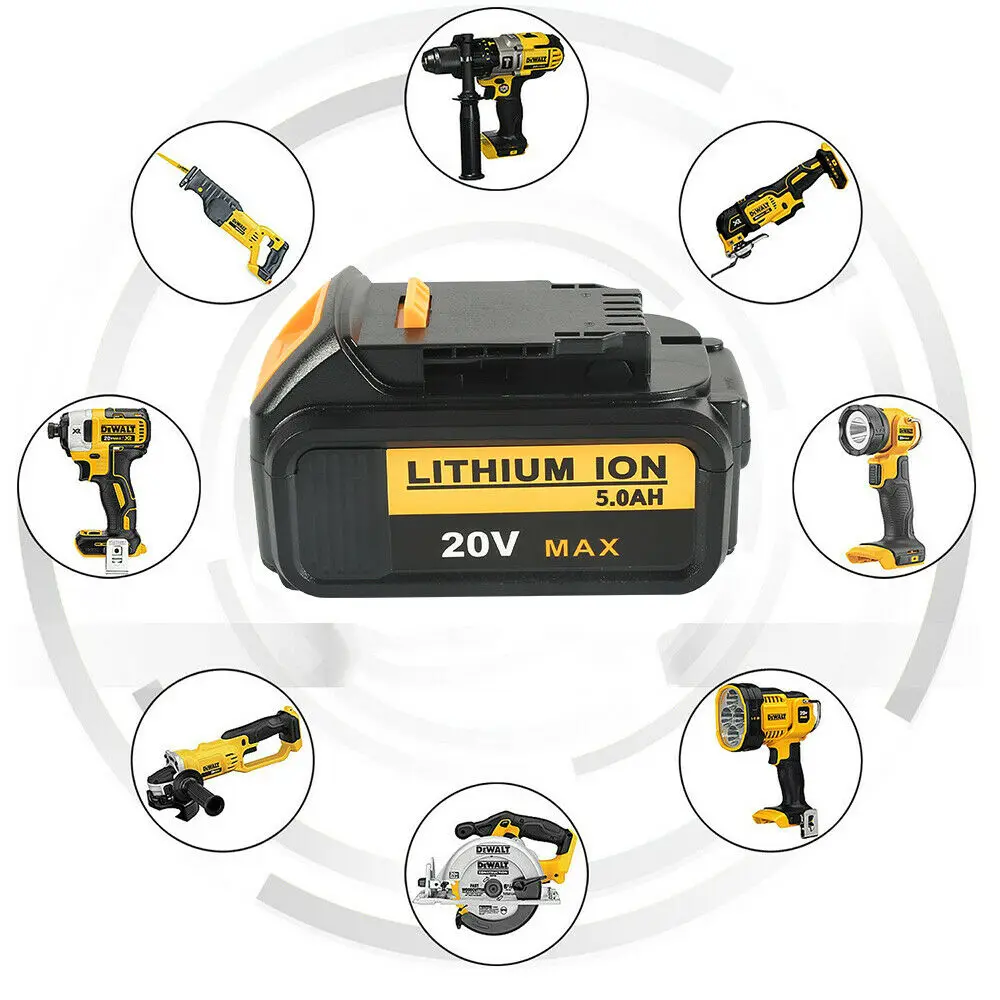 

20V Rechargeable Lithium ion Battery For DeWalt Power Tools Replacement DCB206 DCB205 DCB184 DCB181 DCB182 DCB200 DCB547 DCB606