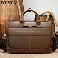 westal men briefcases totes mens bag genuine leather 15 laptop bag for document messenger bag men leather briefcases man 8841