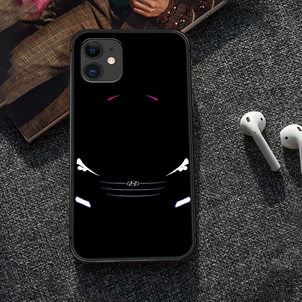 

HYUNDAI cars logo Phone Case Cover Hull For iphone 5 5s se 2 6 6s 7 8 12 mini plus X XS XR 11 PRO MAX black funda pretty shell
