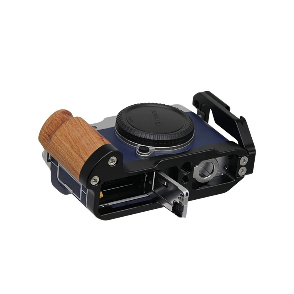 L Plate with Wood Handle Quick Release Plate with Hot Shoe Dock For Fuji X-A7 Camera Holder Parts images - 6