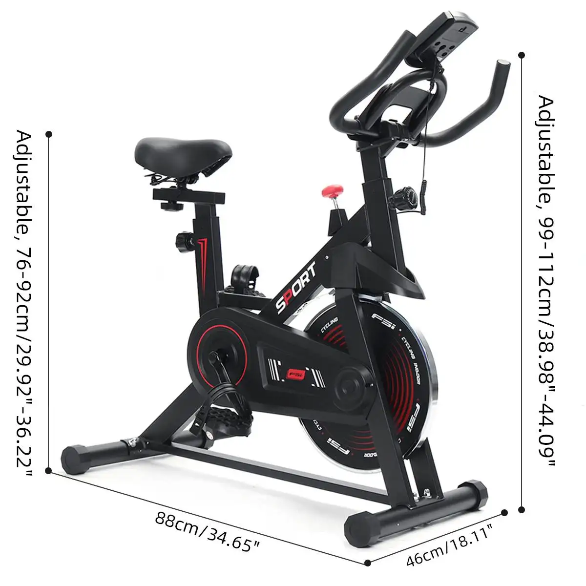 

Exercise Bike Home With LCD Monitor Ultra-quiet Indoor Weight Loss Pedal Bike Dynamic Gym Bicycle Fitness Equipment (EU Stock)