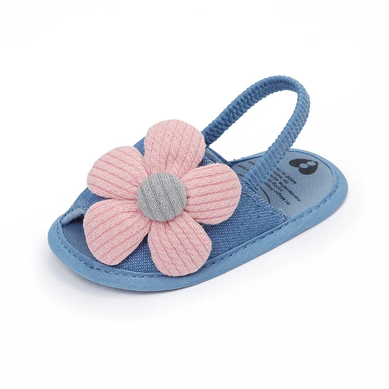 

Spring Summer Baby Cute Flower Leisure Shoes Toddler Shoes Kids Cotton Elastic Strap Flat Shoes Children Casual Shoes Slippers