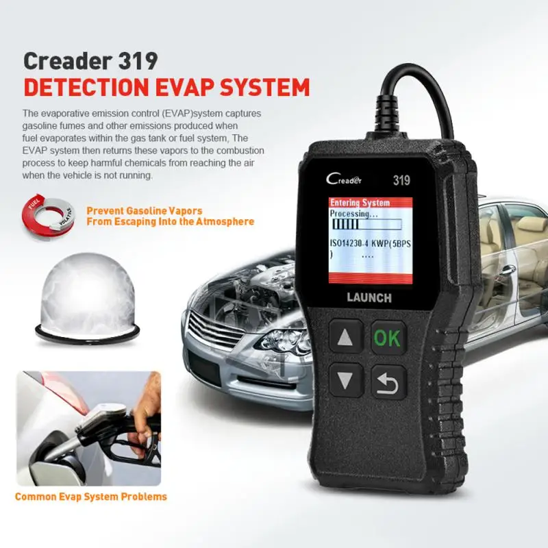 LAUNCH CR319 OBD2 сканер поддержка полной OBD II/EOBD Launch Creader 3001 автоматический диагностики PK