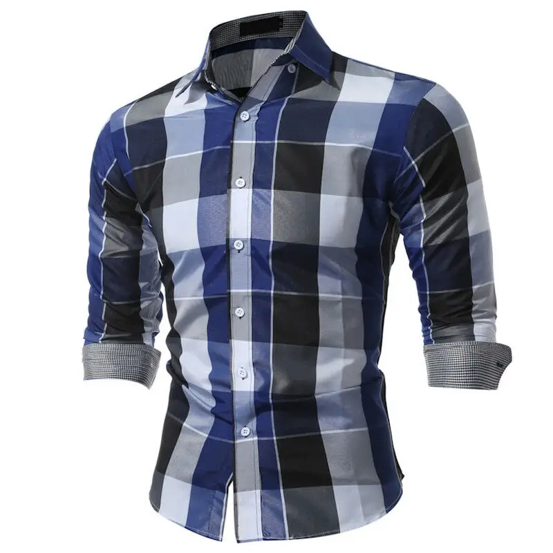 

Spring New Mens Plaid Flannel Lumberjack Tartan Check Shirt Brushed Cotton Casual Shirts Fashion Streetwear