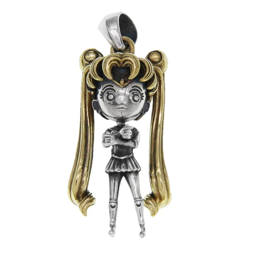 

BOCAI New Solid S925 Silver Jewelry Woman Pendant Cute Girl Doll Keychain Fashion Birthday Gift Free Shipping