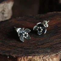 silver 925 jewelry little flower earrings party engagement wedding earrings popular jewelry pure silver earrings for women