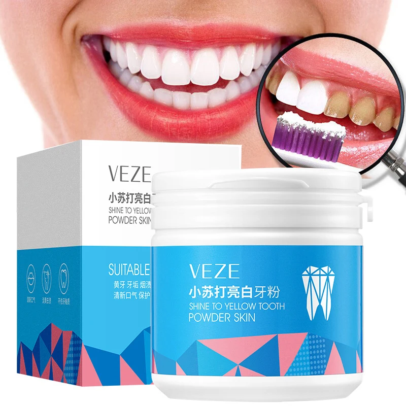 

Teeth Whitening Powder Remove Plaque Stains Toothpaste Dental Tools Brighten Teeth Cleaning Oral Hygiene Toothbrush 50g