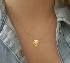 Ожерелье с подвеской в виде пальмы из нержавеющей стали для женщин, цепочка с кулоном в виде кокосового дерева цвета золото, бижутерия для серферов, Гавайский пляж