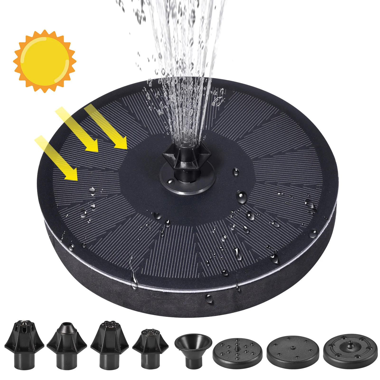

2.2W Solar Fountain Battery Solar Fountain Floating Fountain Garden Decorative Fountain 7 Water Forms