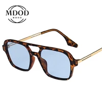 retro double nose bridge womens sunglasses fashion pink gradient glasses fashion hollow blue leopard sunglasses trend