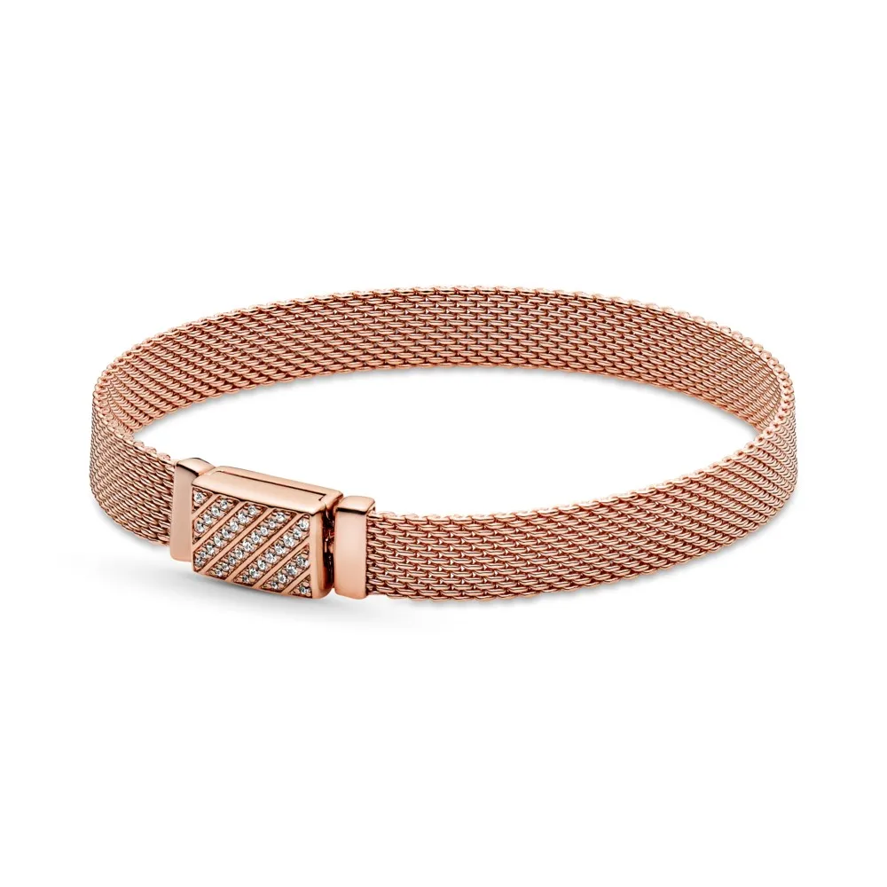 

High-Quality 100% 925 Sterling Silver Reflexions Sparkling Clasp Bracelet Personality Fashion DIY Accessories Gifts