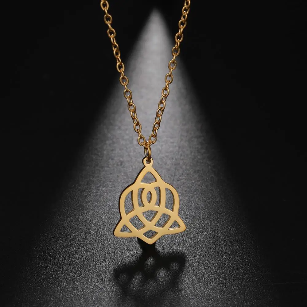 LIKGREAT ирландский кельтик кулон с узлом ожерелье для женщин амулет звеньевая цепь