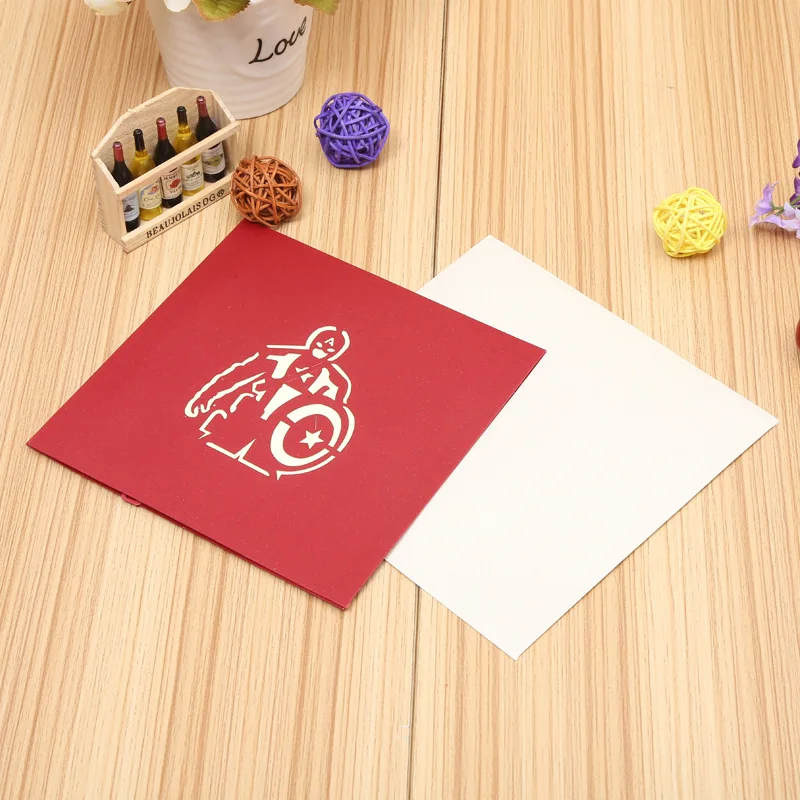 3D стерео поздравительная открытка мстители супергерой Marvel Капитан Америка