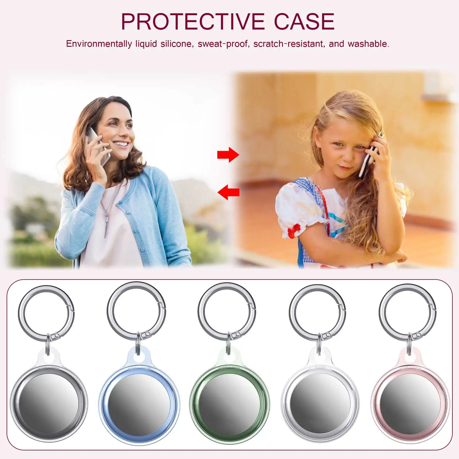 

TPU Soft Cover For Apple AirTags Case For AirTags Anti-Scratch Protective Cover With Keychain 2021 Dropshipping