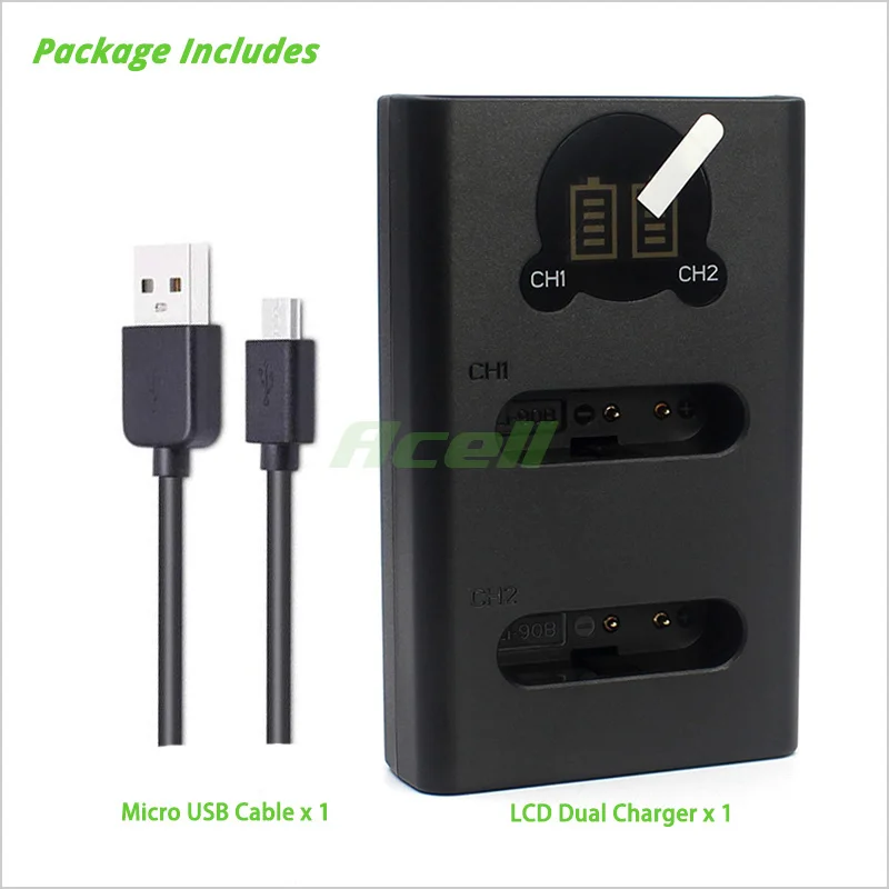 Зарядное устройство для двух аккумуляторов с ЖК дисплеем OLYMPUS TG Tracker LI 90B SH