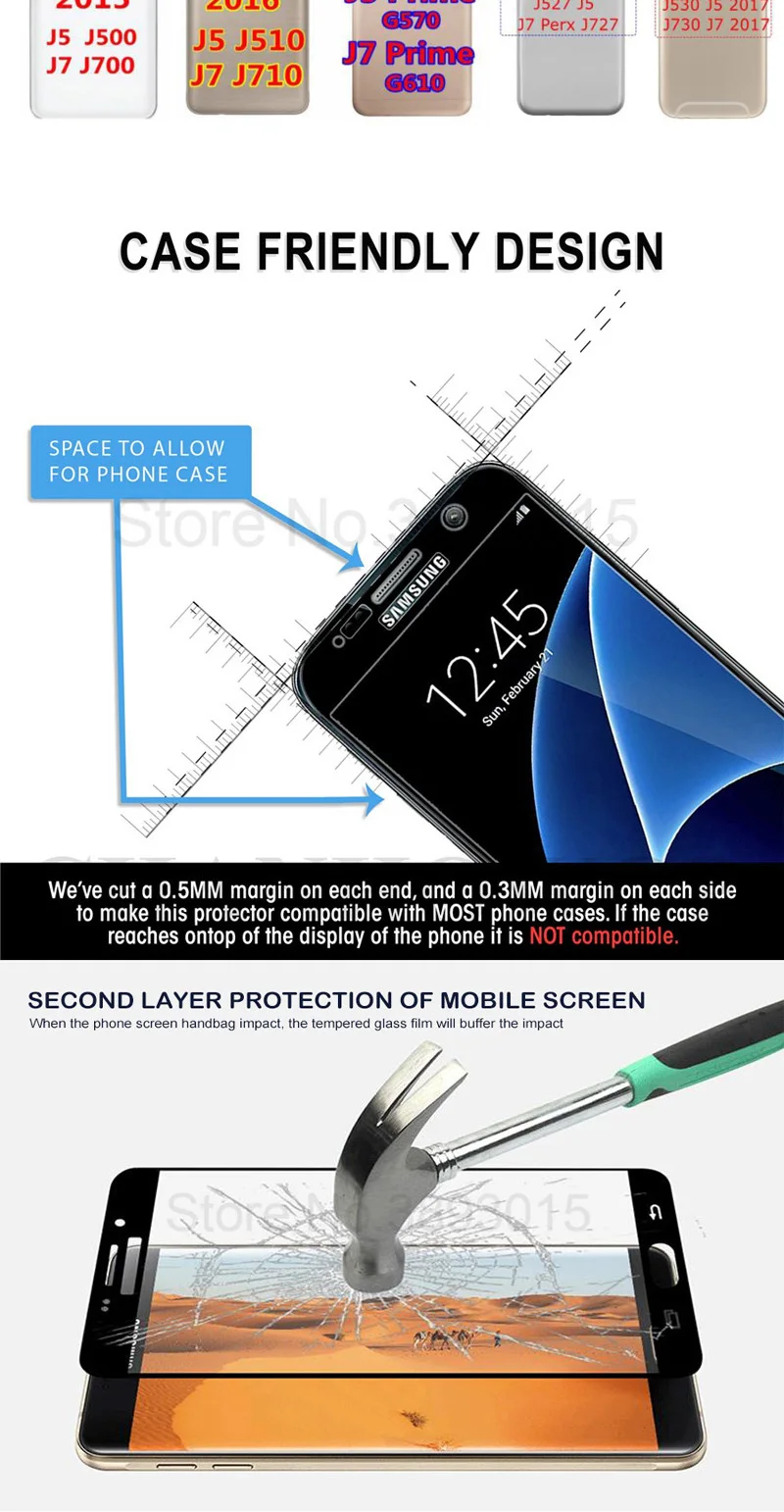 9D Защитное стекло для samsung Galaxy A5 A7 A3 закаленное стекло для samsung J7 J5 J3 Защитная пленка для экрана