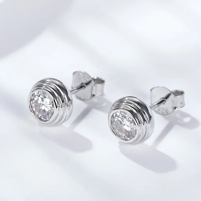 

Серьги S925 с муассанитом, свободные серьги из стерлингового серебра с покрытием под золото D, V-образные, с круглым вырезом 6,5 мм, бриллианты, серьги