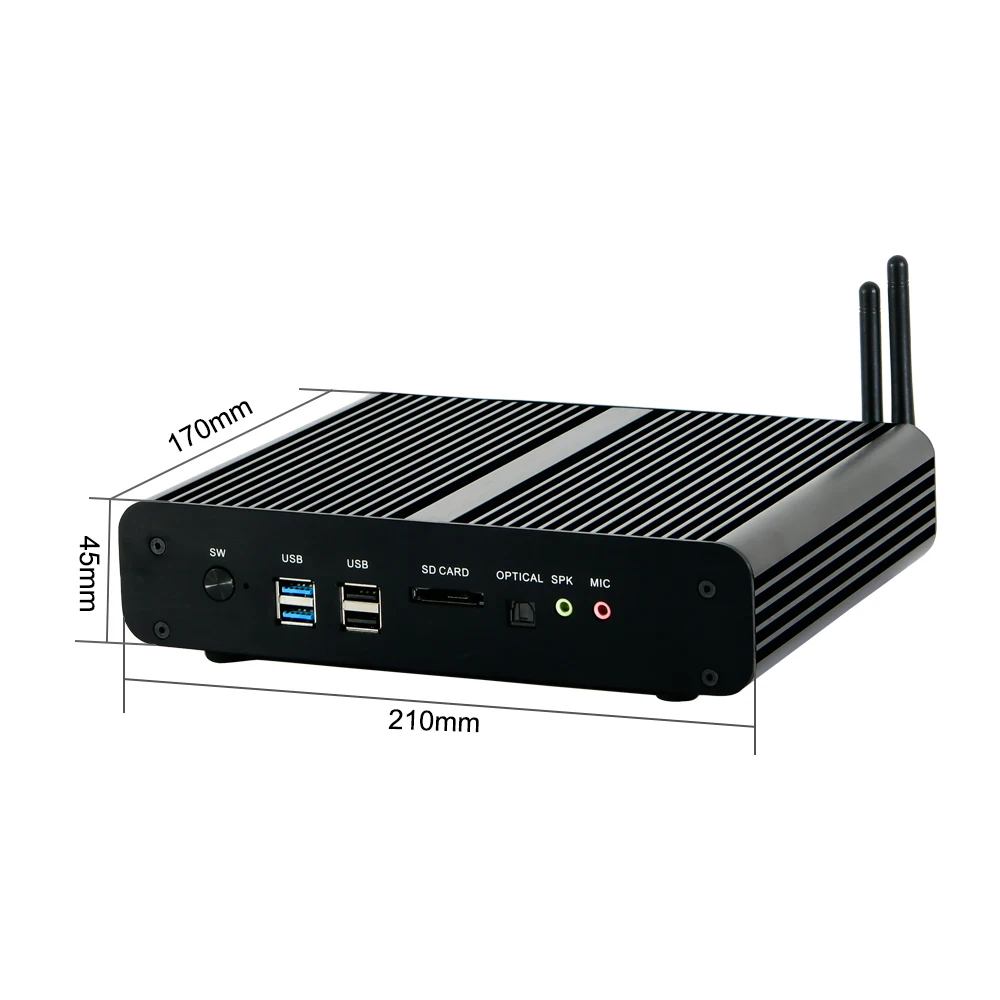 Eglobal Fanless Mini Computer Intel Core i7 7560U DDR4 Windows 10 Pro Desktop PC 2 RJ45 Lan DP HDMI for 4k Display SIM SD Card | Компьютеры