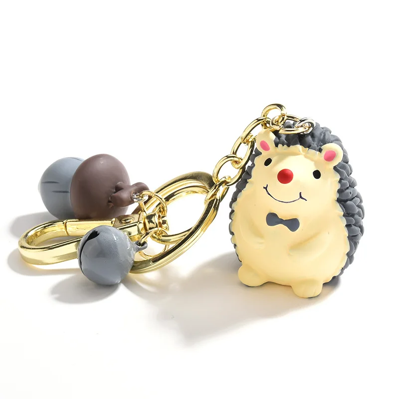 

Fashion Cute Resin Hedgehog Key Chain Pendant Car Bag Handbag Luggage Accessories Couple KeyChain Doll Gift
