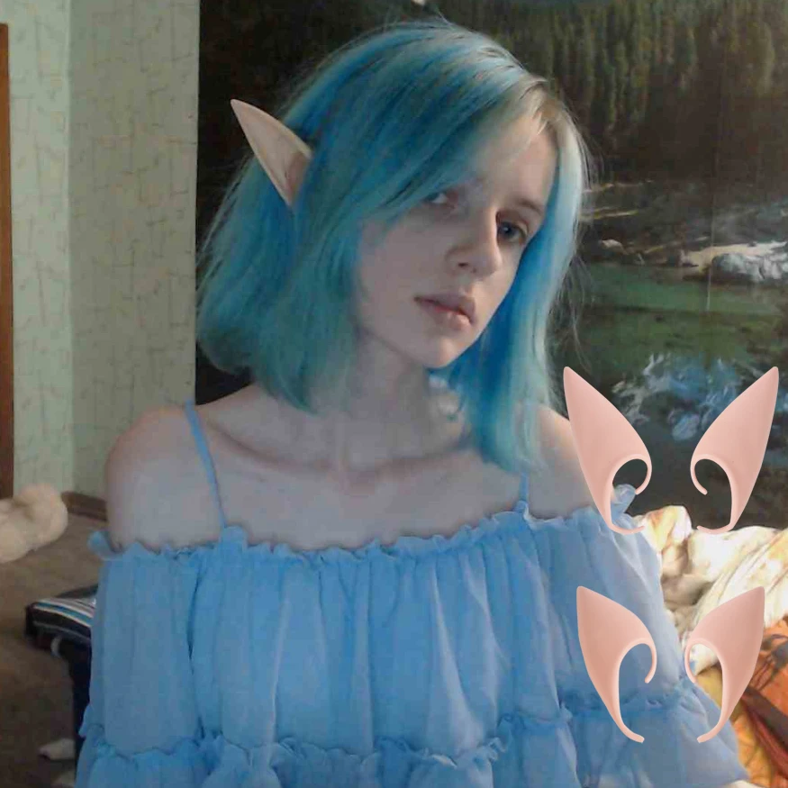 

1 пара ушей, реквизит для косплея, милый ангел, фея, эльфийские уши, Мягкие латексные ушки для маскарада, костюмы для вечеринки на Хэллоуин, ма...