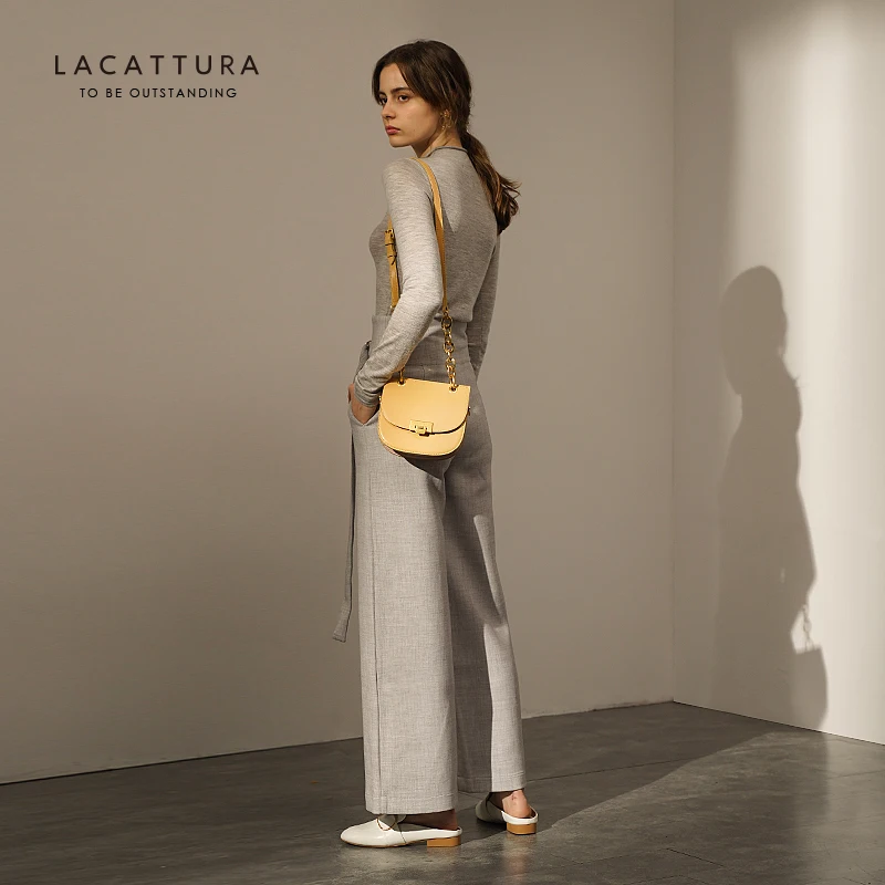 LACATTURA, Маленькая женская сумка через плечо из искусственной кожи, дизайнерские сумки для девушек, милый клатч, женская сумка через плечо, Двойная застежка