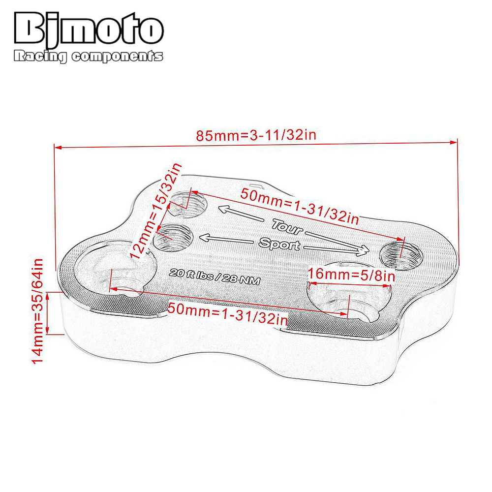 

Pair Motorcycle Aluminum Alloy Handlebar Risers Height up Adapters For Honda GL1800 2018-2019 Black