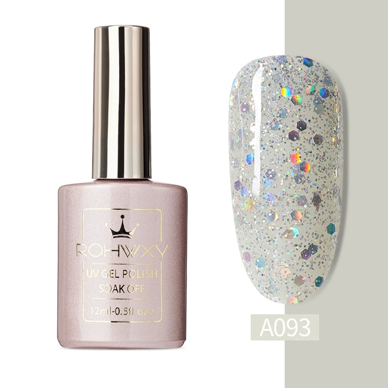 ROHWXY Гель-лак для ногтей 12 мл супер блестящий Гель-лак УФ светодиодный лак для ногтей Полупостоянный Цветной Гель-лак для ногтей - Цвет: 093
