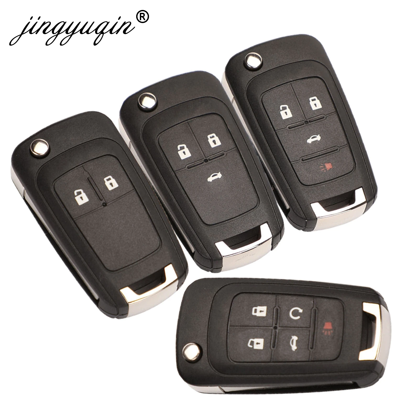 

jingyuqin For OPEL VAUXHALL Astra J Corsa E Insignia Zafira C 2009 - 2016 for Buick Flip Folding Remote Key Shell Case