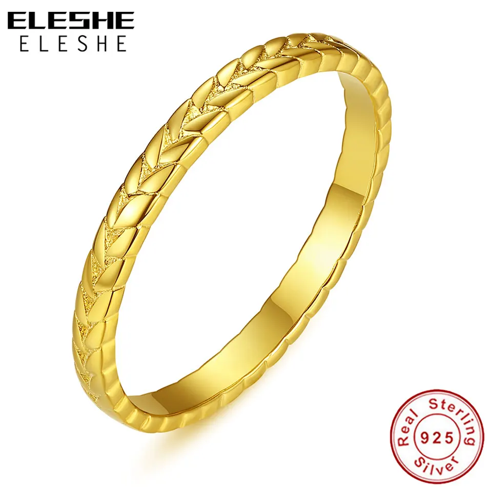

ELESHE Simple Style 925 Sterling Silver Finger Rings for Women Knot Infinity Promise Ring Gold Color Wedding Gift Fine Jewelry