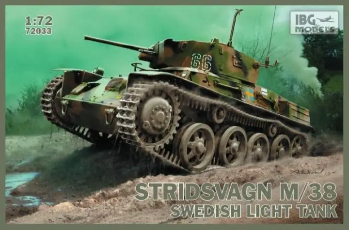 

IBG Plastic Assembly Military Model 1/72 Sweden Stridsvagn M/38/39/40K Tank Adult Collection DIY Assembly Kit 72033