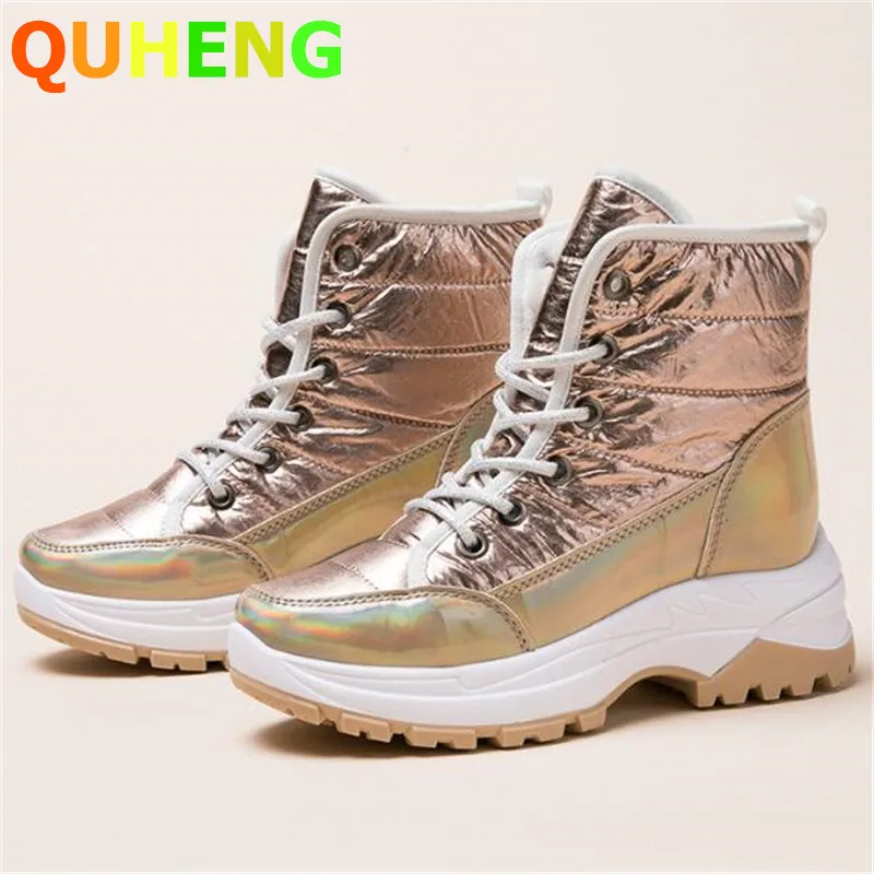 Новинка Разноцветные женские зимние ботинки Модные Нескользящие на платформе