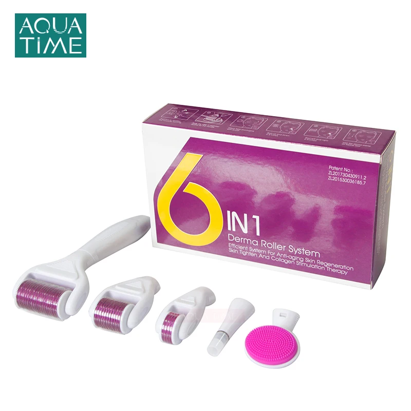 DRS 6 в 1 дермароллер микро иглы Face Derma Roller микроизолирующий ролик для роста волос на