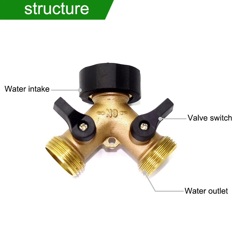 

2 Way Water Pipe Connector Y Shape 3/4Inch Valve Faucet Taps Garden Hose Splitter US/EU With Double On/Off Valves Herramientas