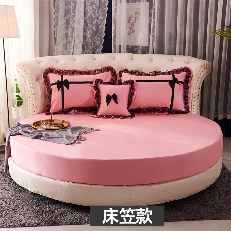 Новинка 2019 4 шт. хлопковая круглая простыня наволочка пододеяльник кружевные