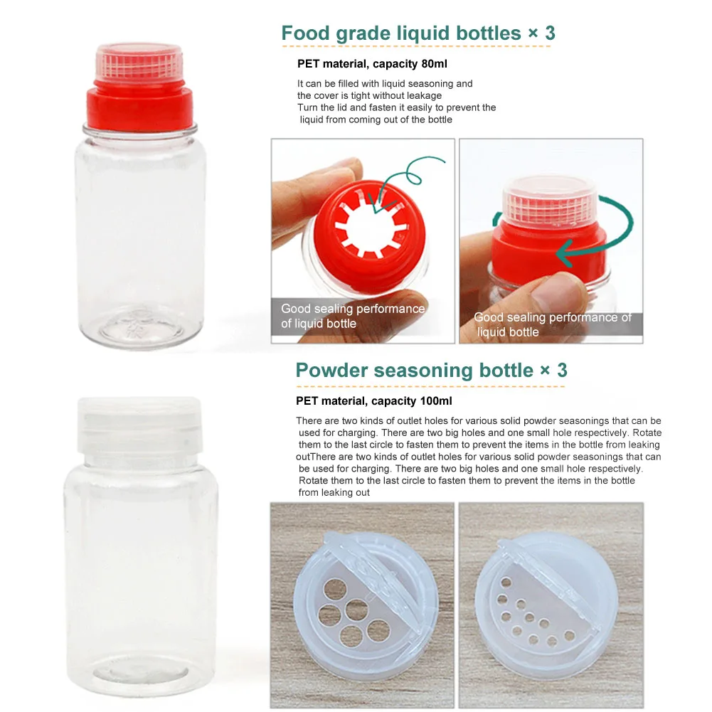 6 шт. банка для пикника кемпинга многоразовая портативная бутылка перца домашних