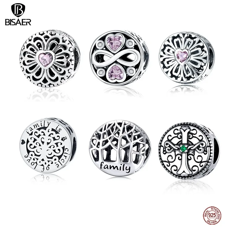 

Hot Sale 925 Sterling Silver Love & Friendship, Pink CZ Beads Fit BISAER Charms Bracelets Original Silver 925 Fashion Jewelry