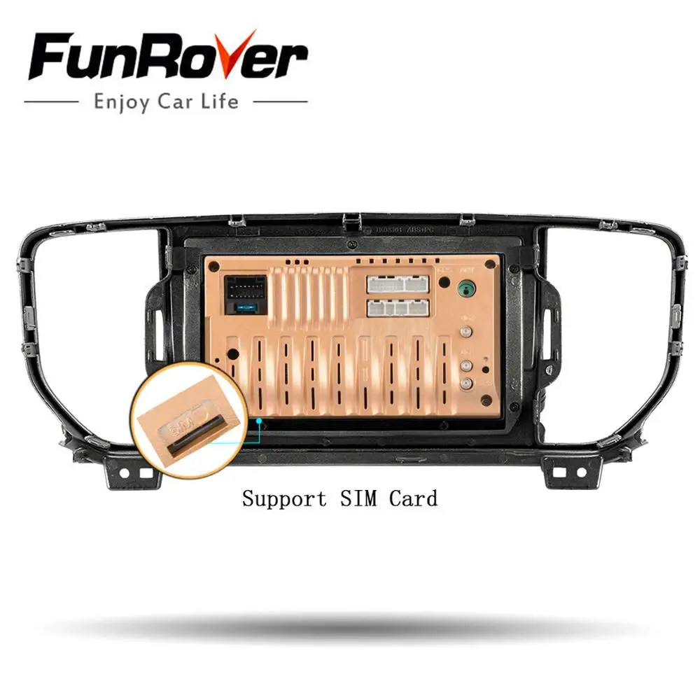 Funrover 8 "android9.0 автомобильный мультимедийный плеер для KIA sportage KX5 2016 2017 2 din dvd Радио