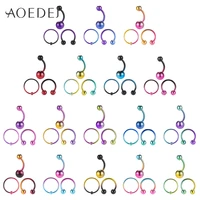 aoedej 3pcslot rainbow color piercing set nose pircing stainless steel ear studs stainless steel nose rings mixed body jewelry