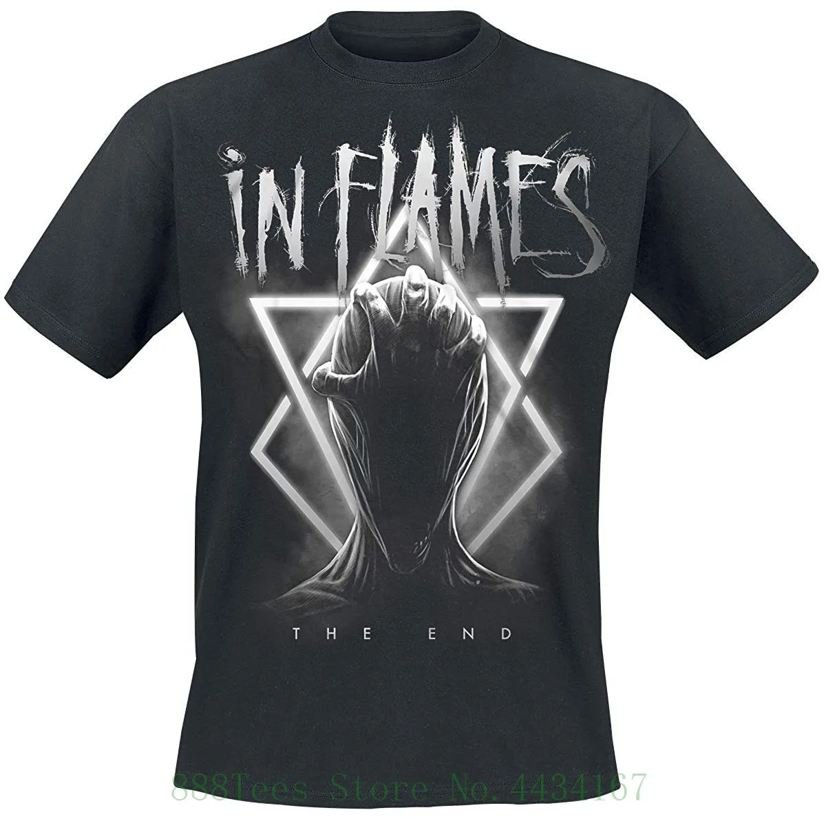 

In Flames Think About The End T Shirt Black Loose Cotton T Shirts For Men Cool Tops T Shirts Men Tshirt