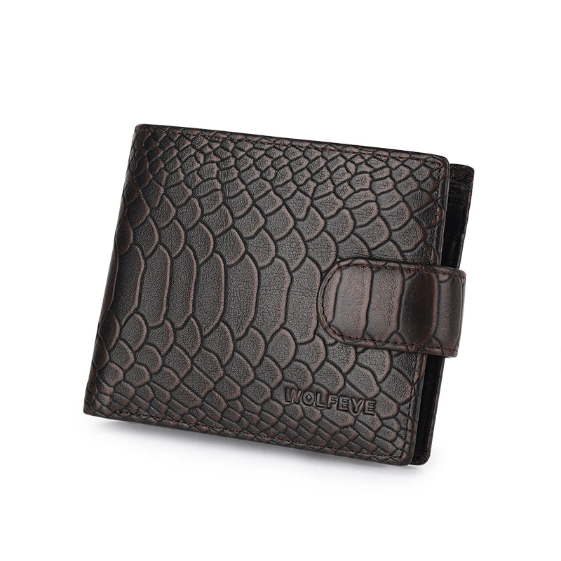 Кофейный мужской кошелек из натуральной кожи ID кредитный держатель для карт