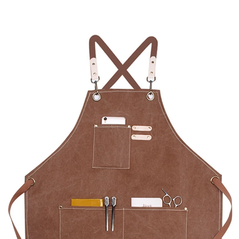 

Barber Men And Women Aprons Milk Tea Flower Shop Coffee Restaurant Kitchen Thick Canvas Tooling Apron Waterproof