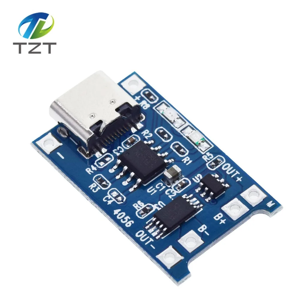 TZT тип-c/Micro USB 5V 1A 18650 TP4056 модуль зарядного устройства литиевой батареи зарядная плата с защитой двойные функции 1A li-ion