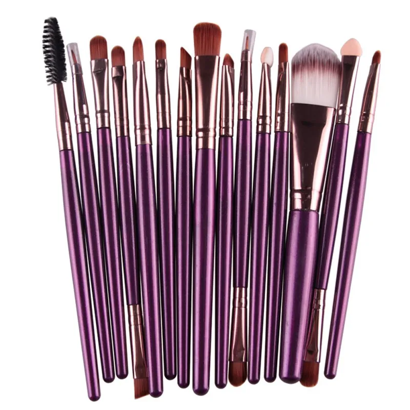 

15Pcs Cosmetic Makeup Brush Foundation Eyeshadow Eyeliner Lip Make Up Eye Brushes Pincel Maquiagem Set