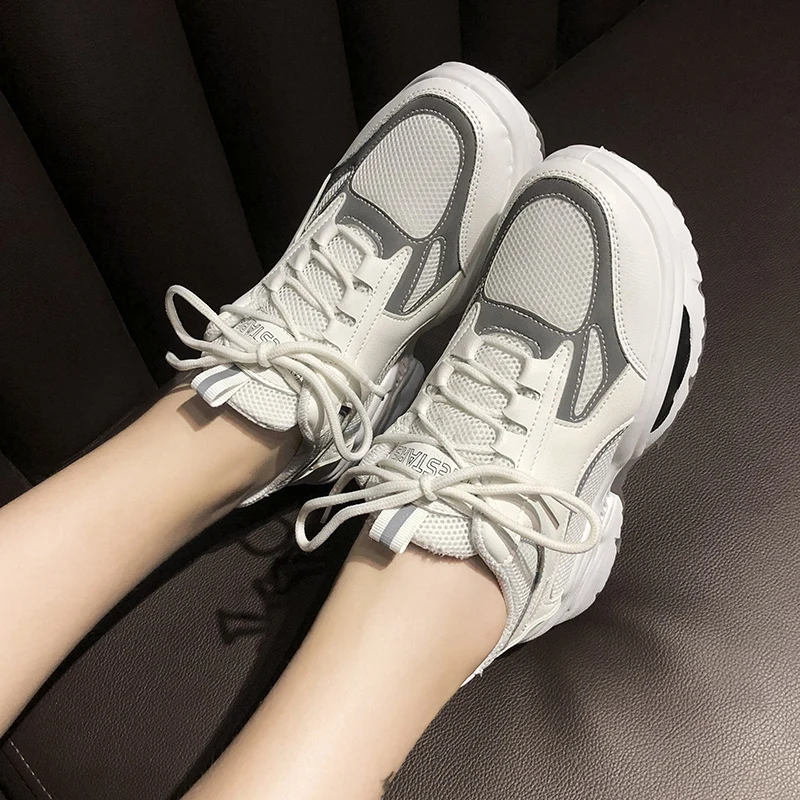 High Quality Trainers Platform 6CM Sneakers Women Shoes Breathable Outdoor Sports Running Chunky Plus Size 35-42 | Спорт и