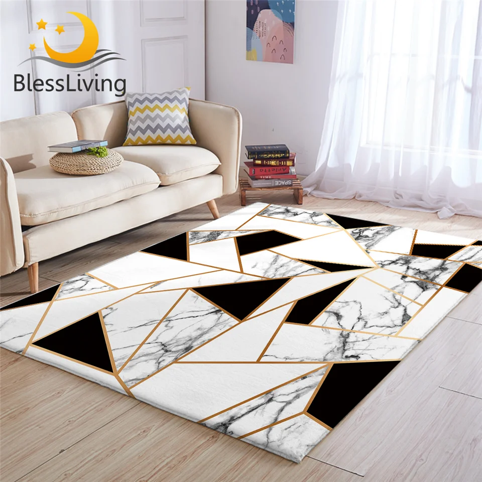 Blesslife ковры геометрической формы для гостиной черно белый центральный ковер