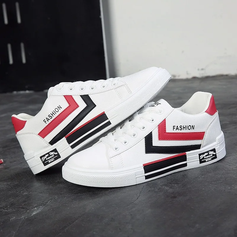 

Spring/Autumn Men Casual Shoes Loafers Fashion Sneakers Men Striped Lace-up Low-cut Breathable Zapatos De Hombre 2020 New