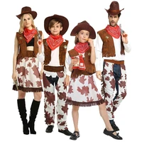 2019 adultchildren halloween a fancy party cowboy costumecowgirl cosplay western dress suit carnival adult and kids costumes