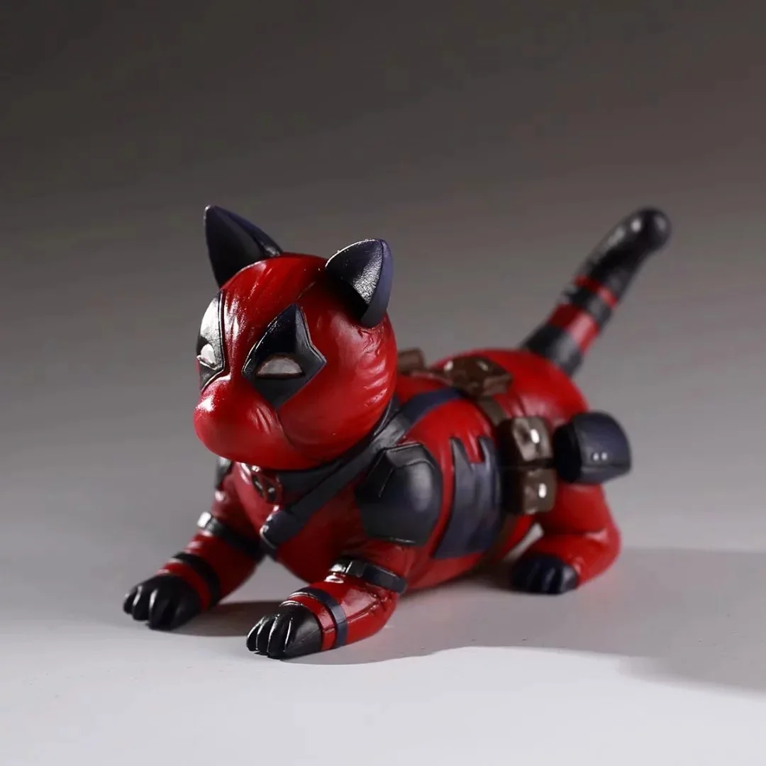 Marvel Deadpool щенок собака и Черная пантера кошка милый супергерой фигурка модель