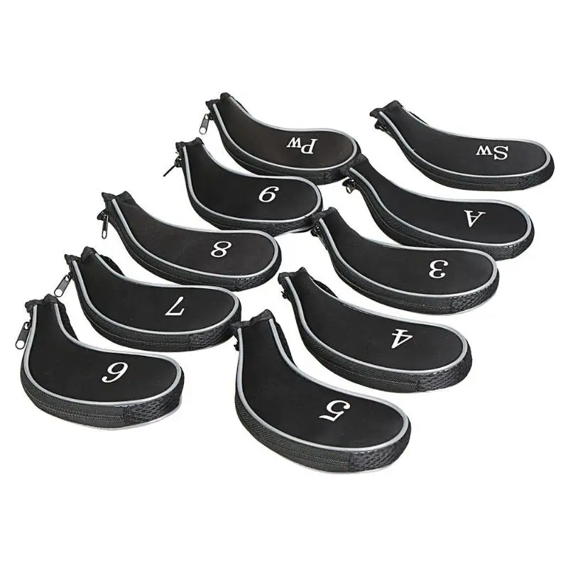 10 шт. Чехлы для клюшек набор из утюга чехлы головы защита на молнии аксессуары