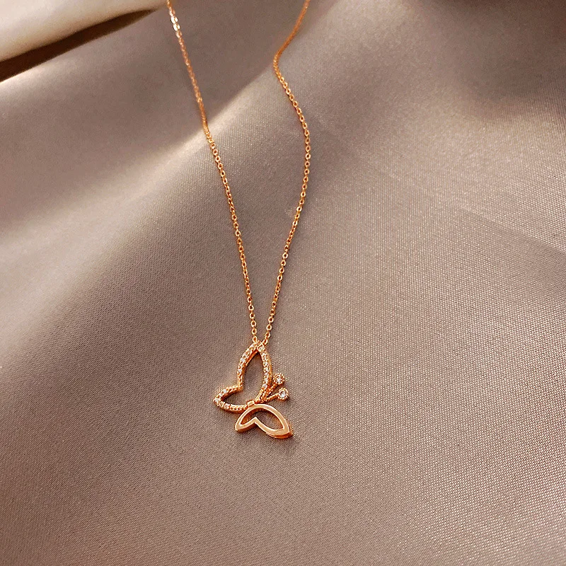 Ожерелье с подвеской бабочкой в Корейском стиле новинка 2020 трендовая простая